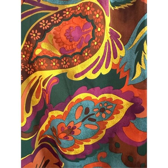 Size 1X Easel Los Angeles Paisley Bubble Sleeve Dress in Multicolor - Picture 9 of 11